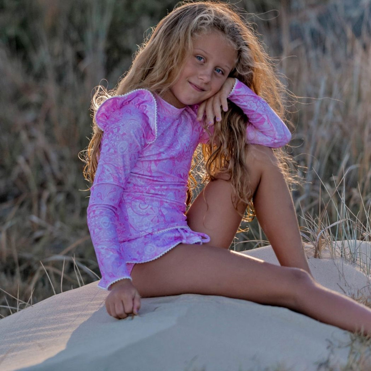 Fernleigh Avenue - Lulu Girls Rash Guard Set | Pink