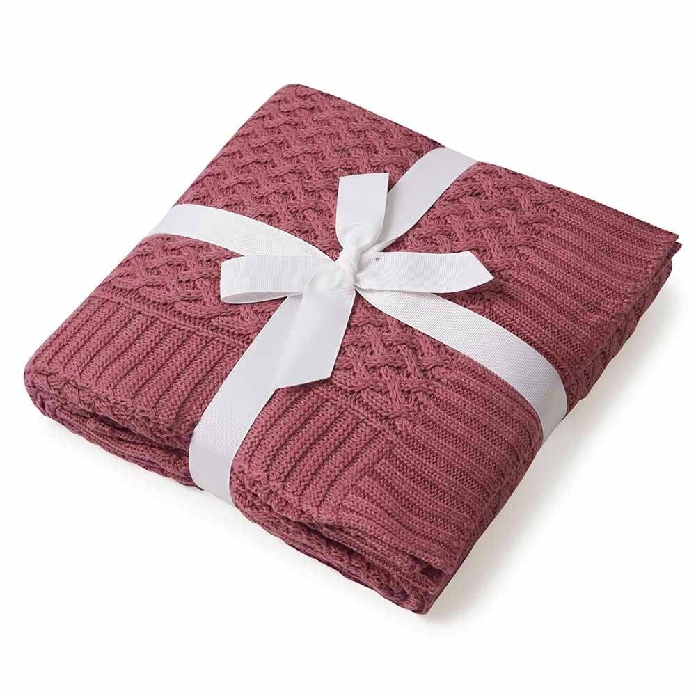 Snuggle Hunny Kids - Diamond Knit Baby Blanket | Mauve