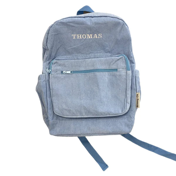 Breezy Co. - Corduroy Backpack Personalised - Sky Blue