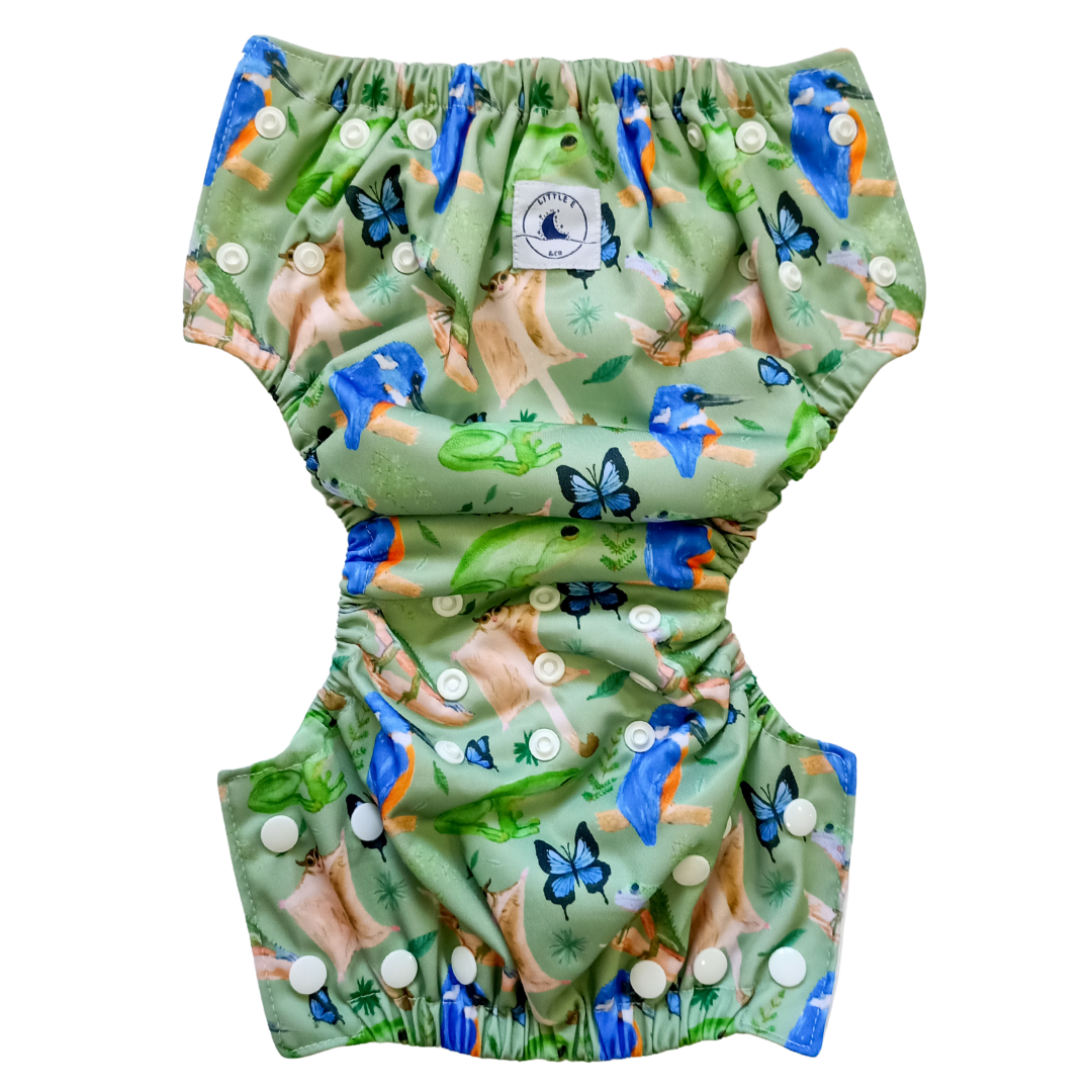 Little E & Co - Reusable Swim Nappy & Mini Wet Bag | Forest