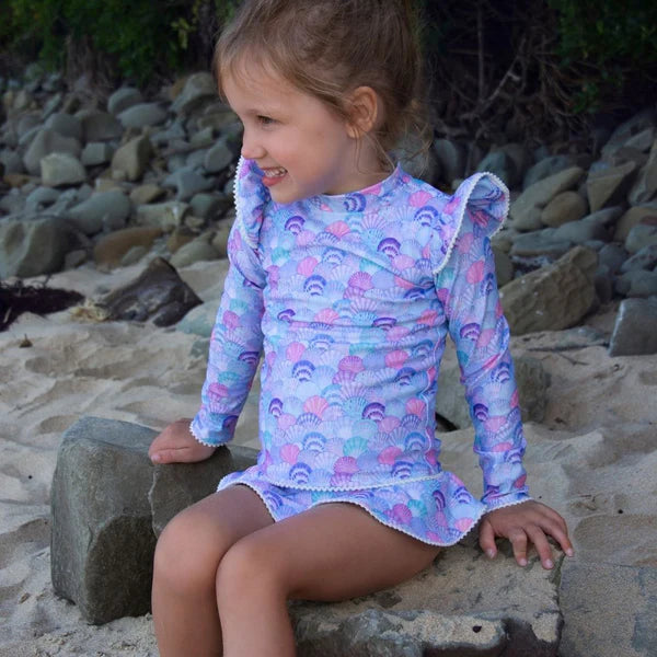 Fernleigh Avenue - Mermaid Shells Girls Rash Guard Set