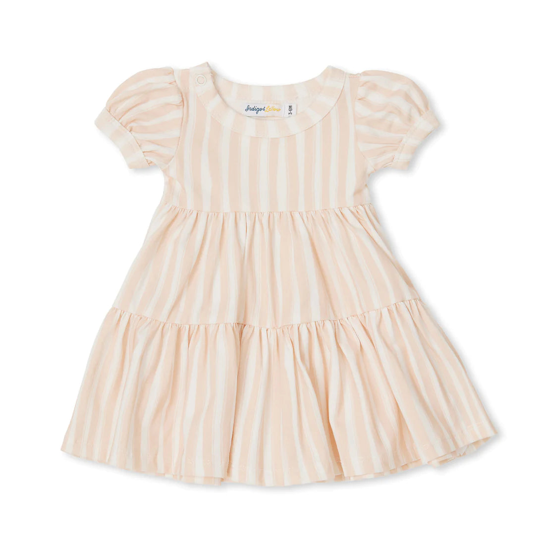 Indigo & Lellow - Eden Tier Dress | Dusty Pink Stripes