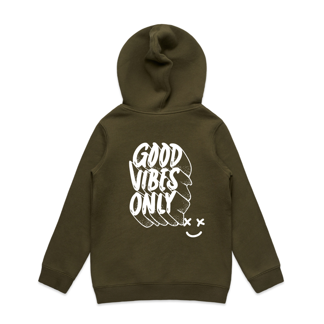 MLW By Design Good Vibes Only Fleece Hoodie Various Colours My Little Wardrobe