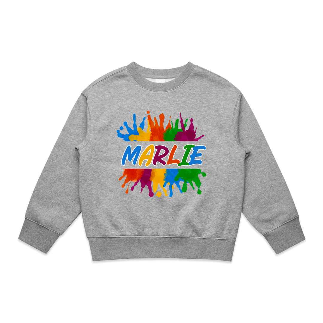 MLW By Design - Personalised Colour Splash Fleece Oversized Crew