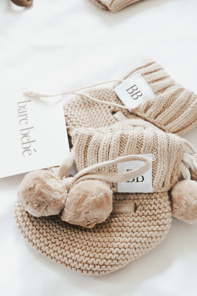 Bare Bebé - Knit Booties | Earthy Nude