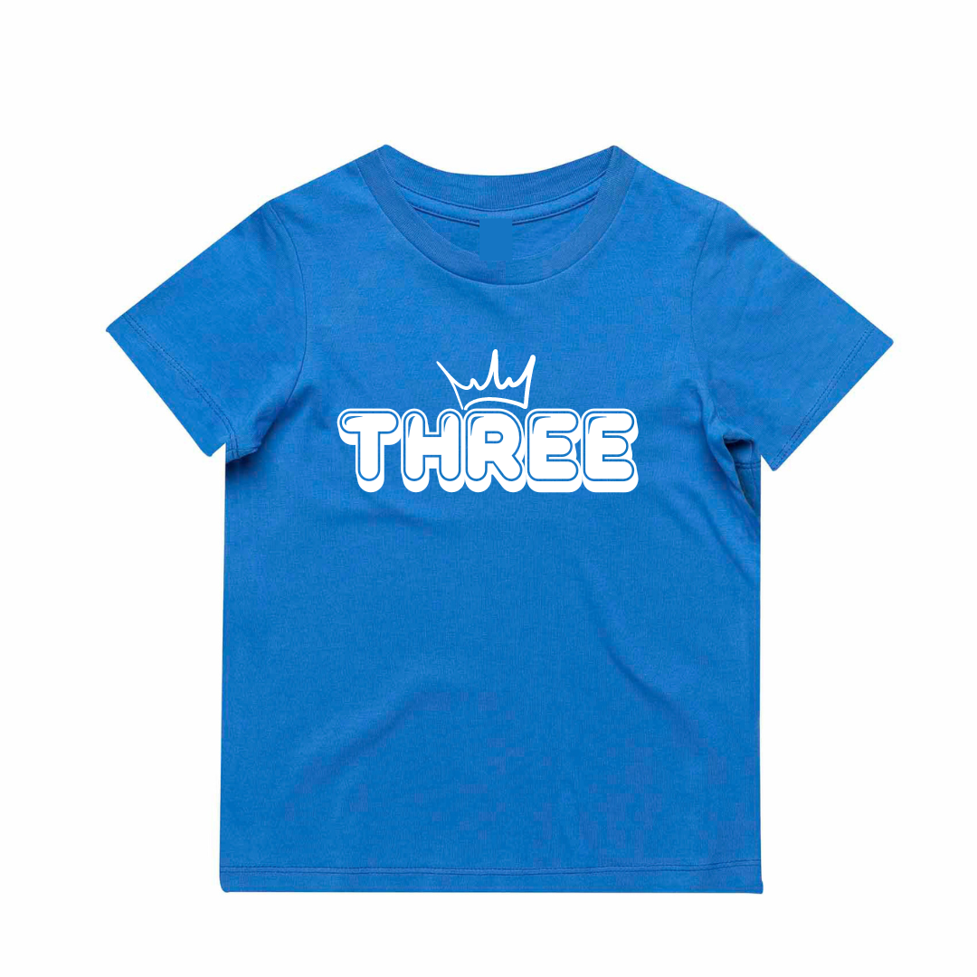 MLW By Design - Personalised Crown Birthday Tee | Various Ages & Colours