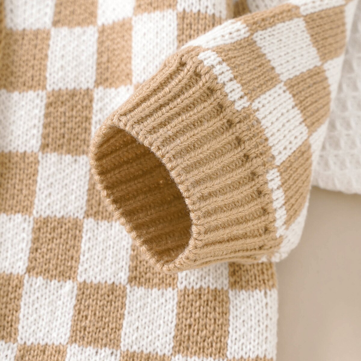 Checkers Knit Cardigan | Fudge