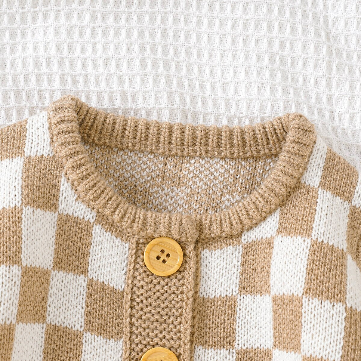 Checkers Knit Cardigan | Fudge