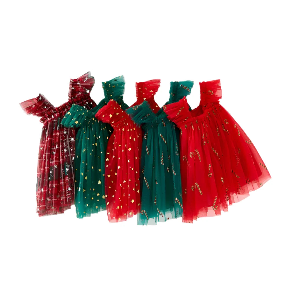 Christmas Flutter Tule Dress | 5 Colours (CLEARANCE)