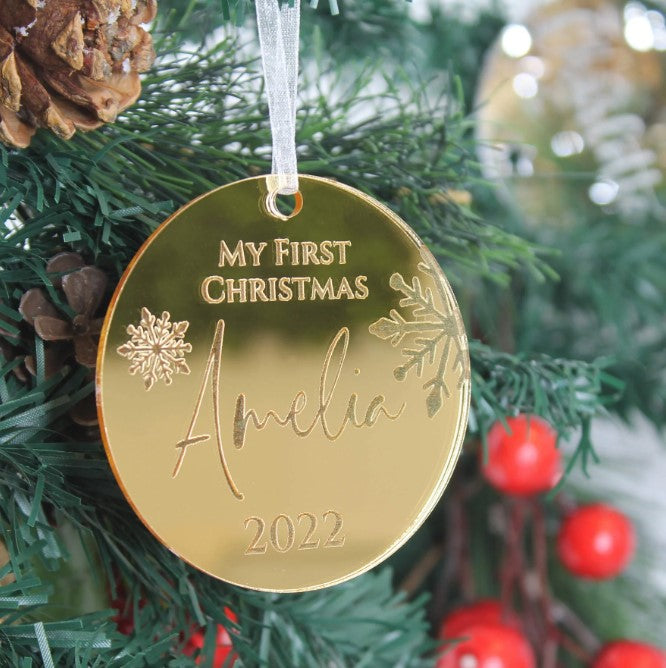 Meridian Etch - Personalised Acrylic My First Christmas Ornament