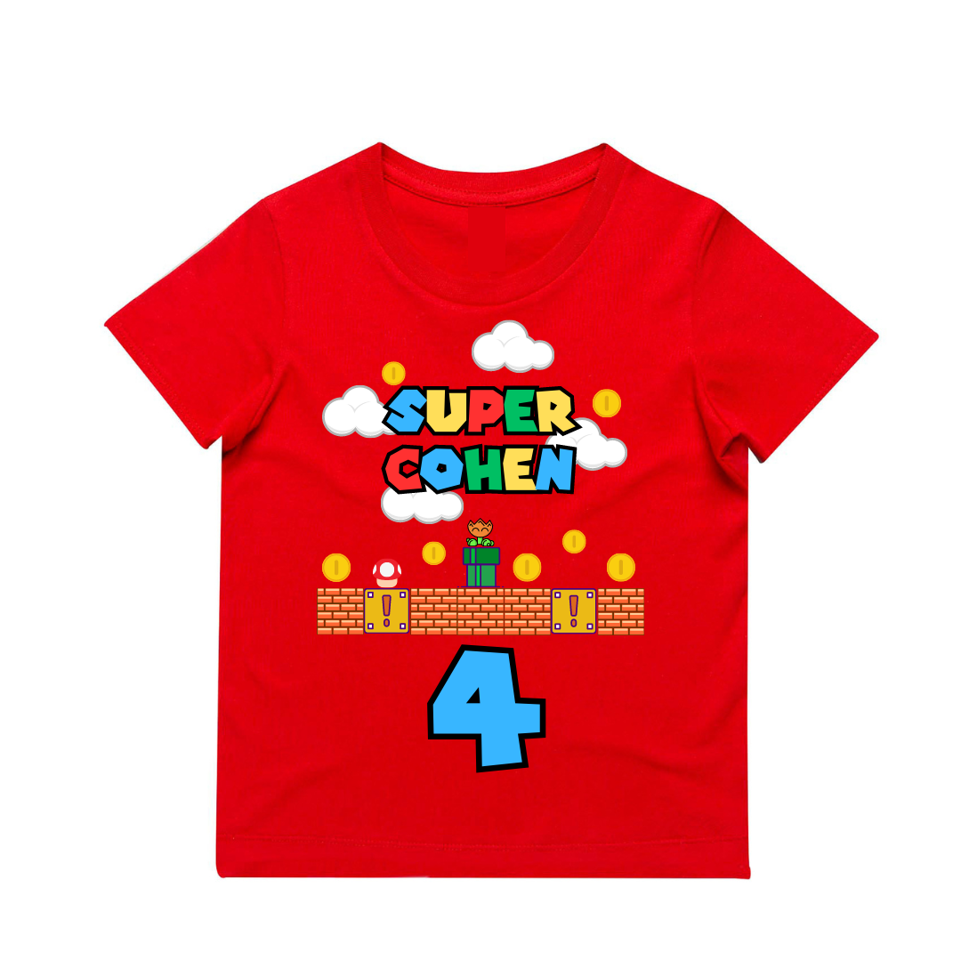 MLW By Design - Personalised SUPER Birthday Tee | Various Ages & Colours