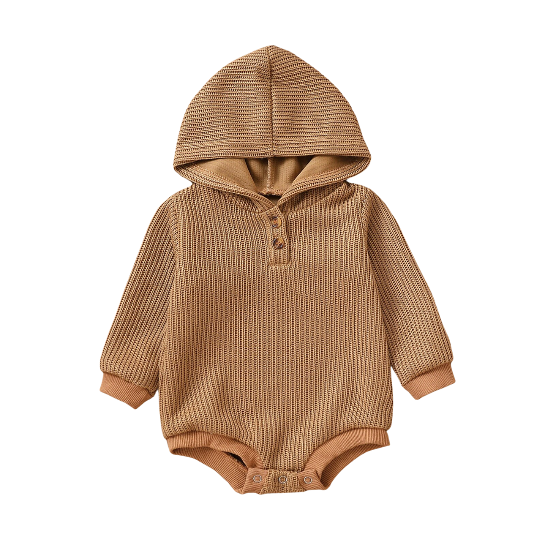 Hooded Romper | Brown