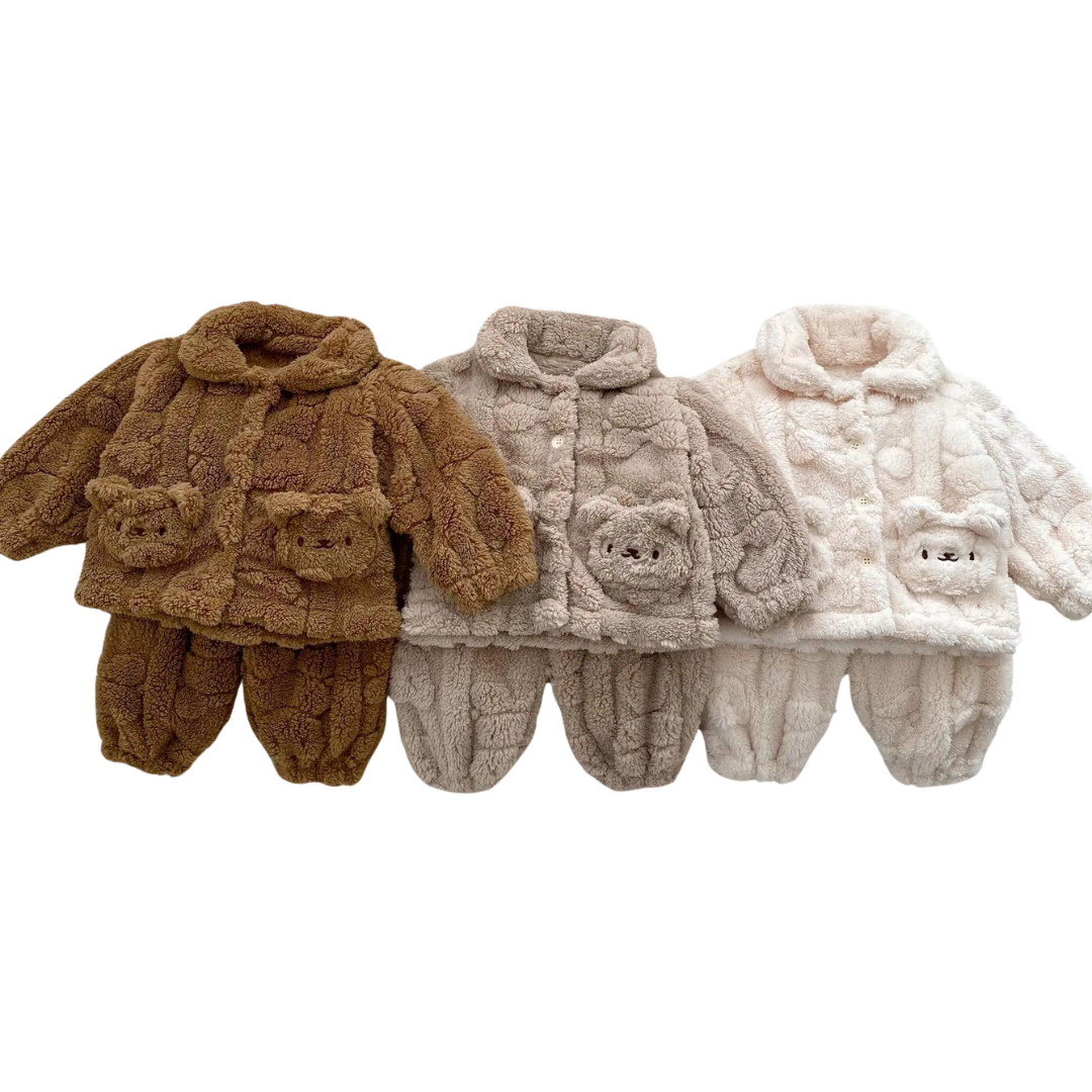 Fluffy Teddy 2 Piece Set | 3 Colours