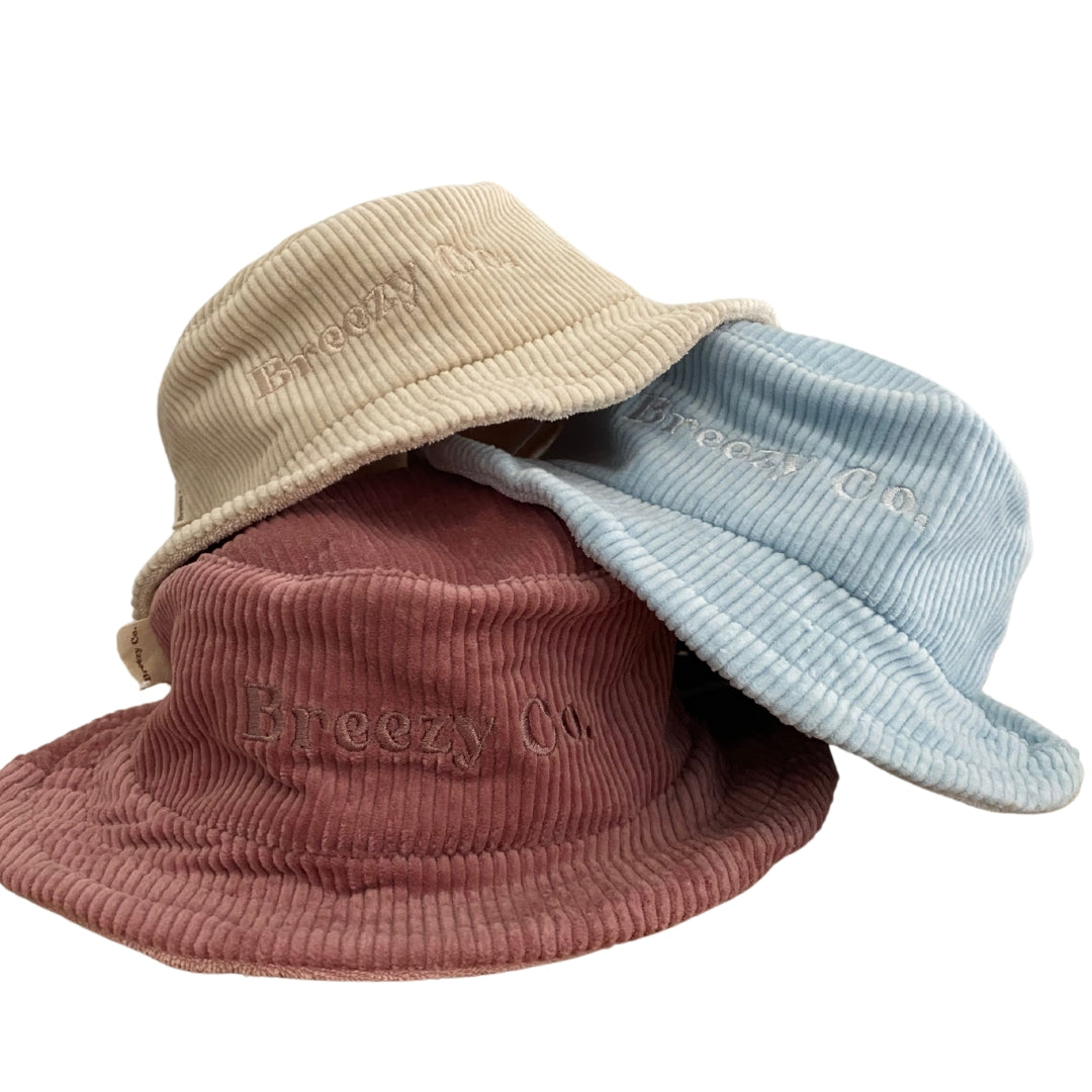 Breezy Co. - Corduroy Logo Bucket Hat | Washed Plum