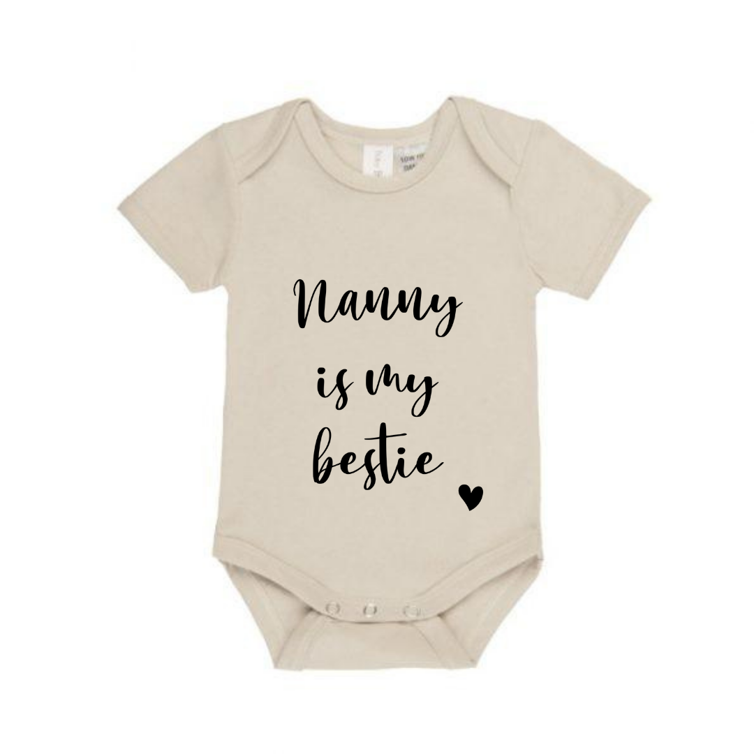 MLW By Design - Nanny Is My Bestie Bodysuit | Sand (CLEARANCE)