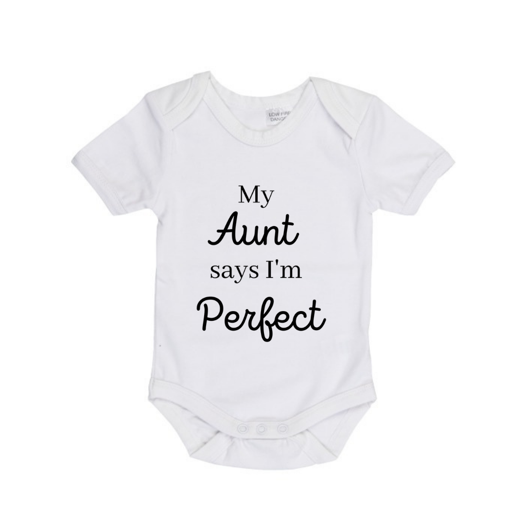 MLW By Design - Perfect Aunt Bodysuit | White - LONG SLEEVE (CLEARANCE)