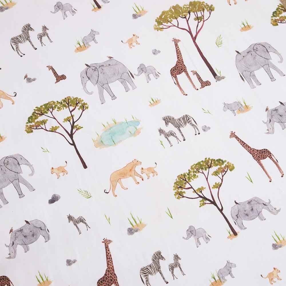 Snuggle Hunny Kids - Organic Fitted Cot Sheet | Safari