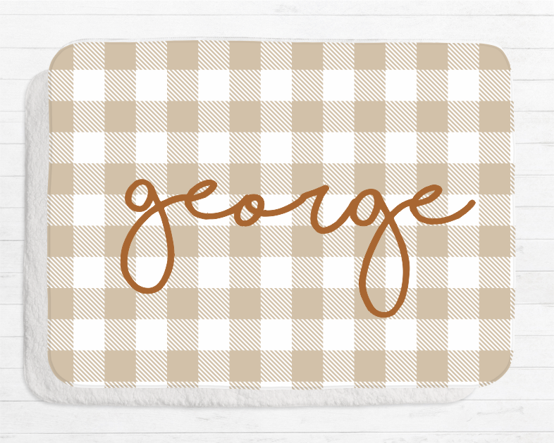 Timber Tinkers - Kids Blanket | Tan Gingham