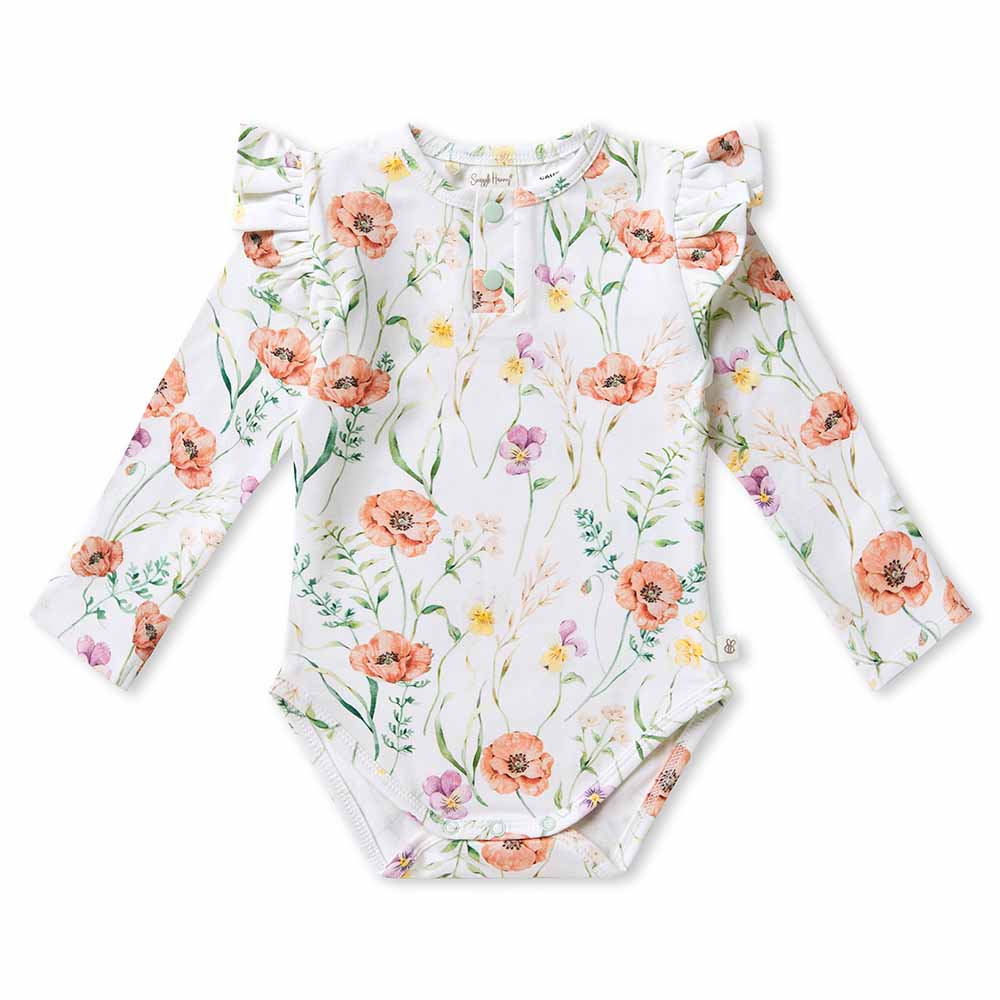 Snuggle Hunny Kids - Long Sleeve Organic Bodysuit | Meadow