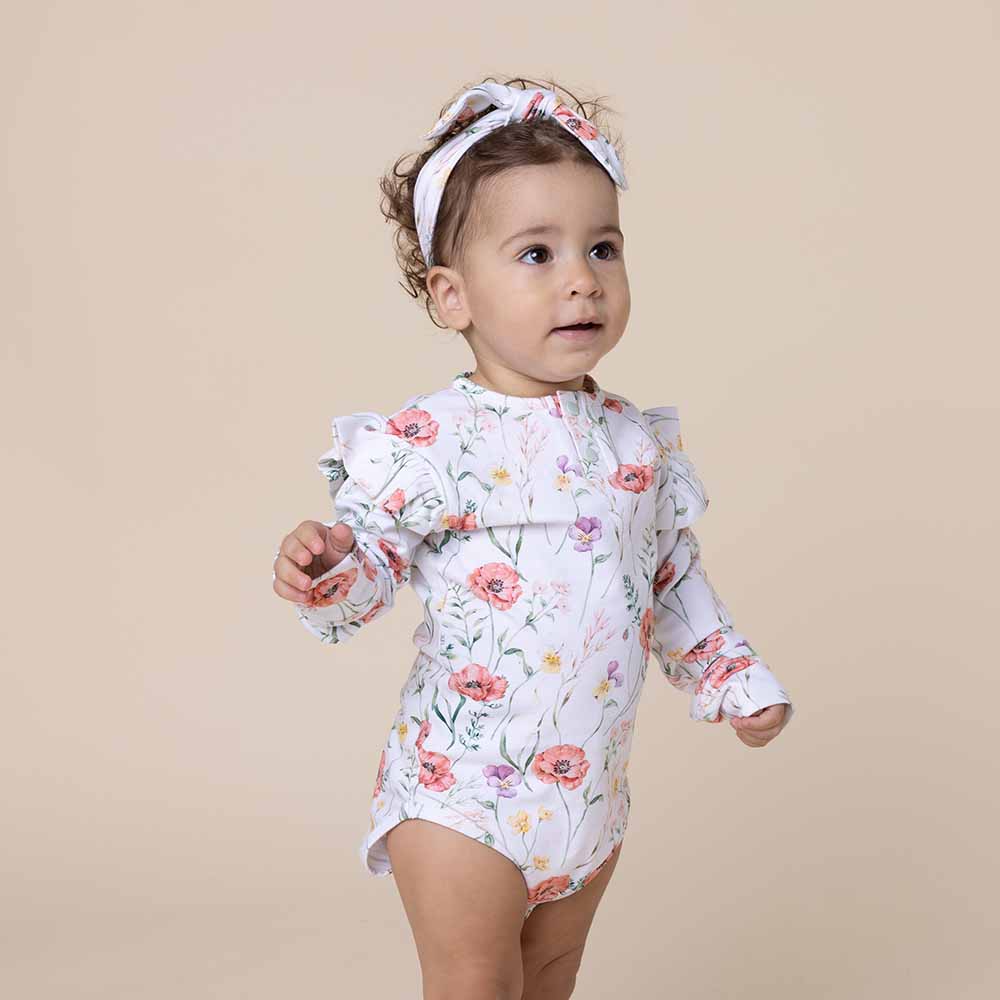 Snuggle Hunny Kids - Long Sleeve Organic Bodysuit | Meadow