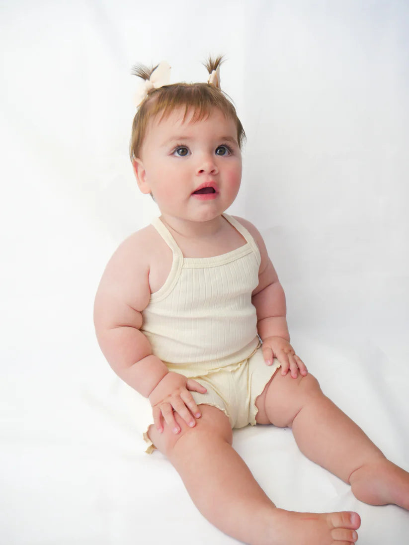 Moss Kids - Playroom Singlet & Short Set | Misty Yellow