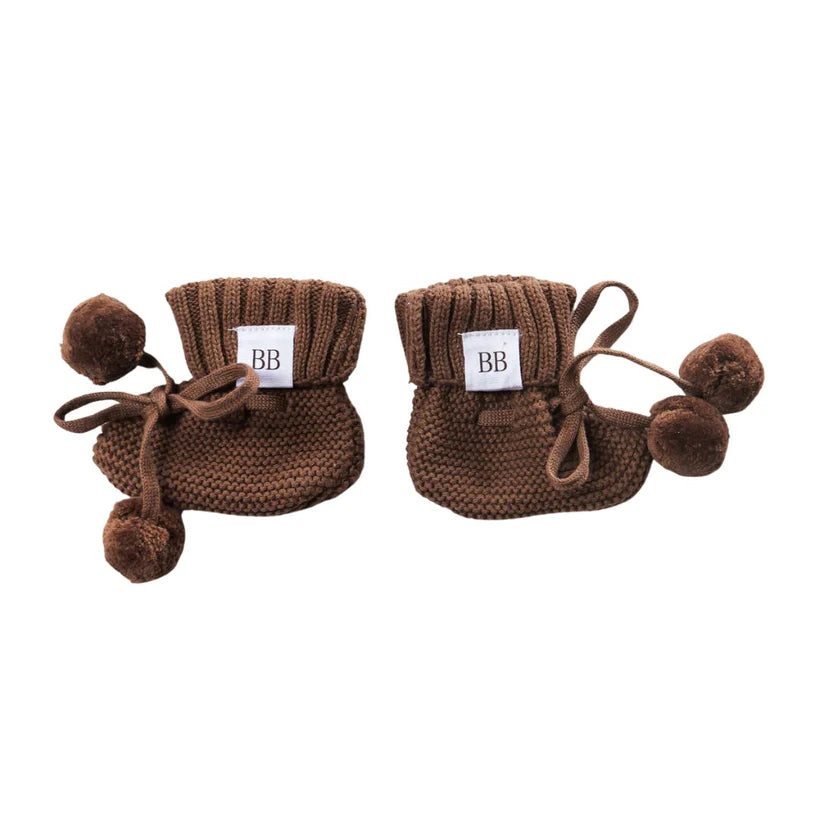 Bare Bebé - Knit Booties | Chocolate