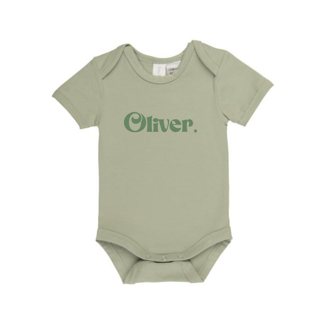 MLW By Design - Personalised Retro Name Bodysuit | Various Colours