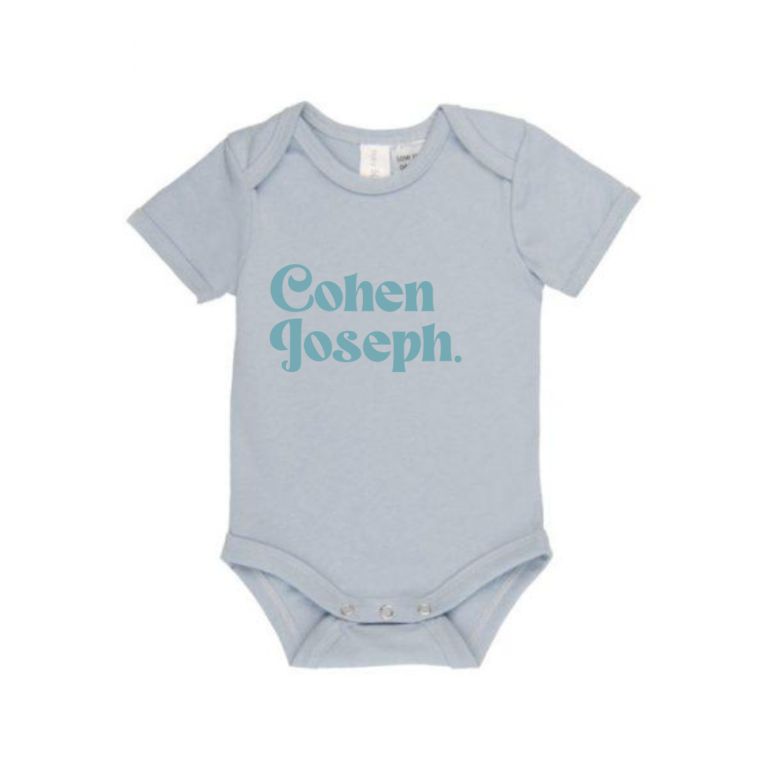 MLW By Design - Personalised Retro Name Bodysuit | Various Colours