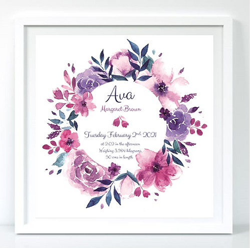 BabyCusch - Violet Floral Frame