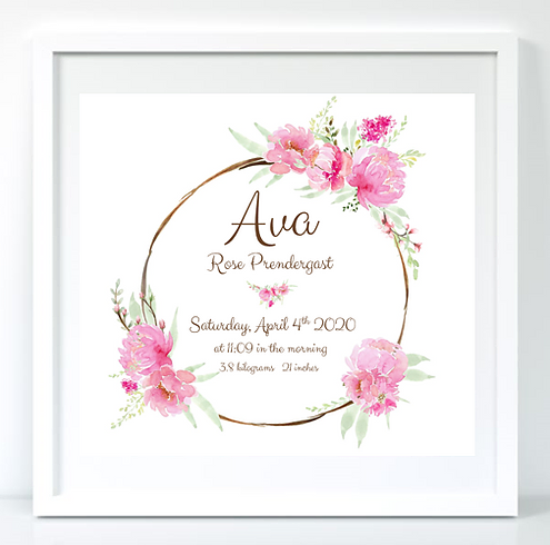 BabyCusch - Pink Floral Frame