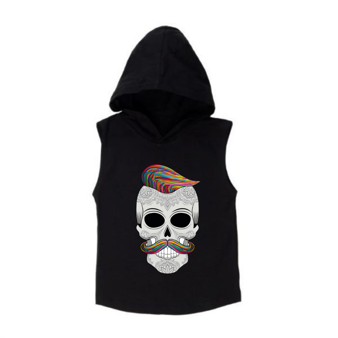 Skull hot sale sleeveless hoodie