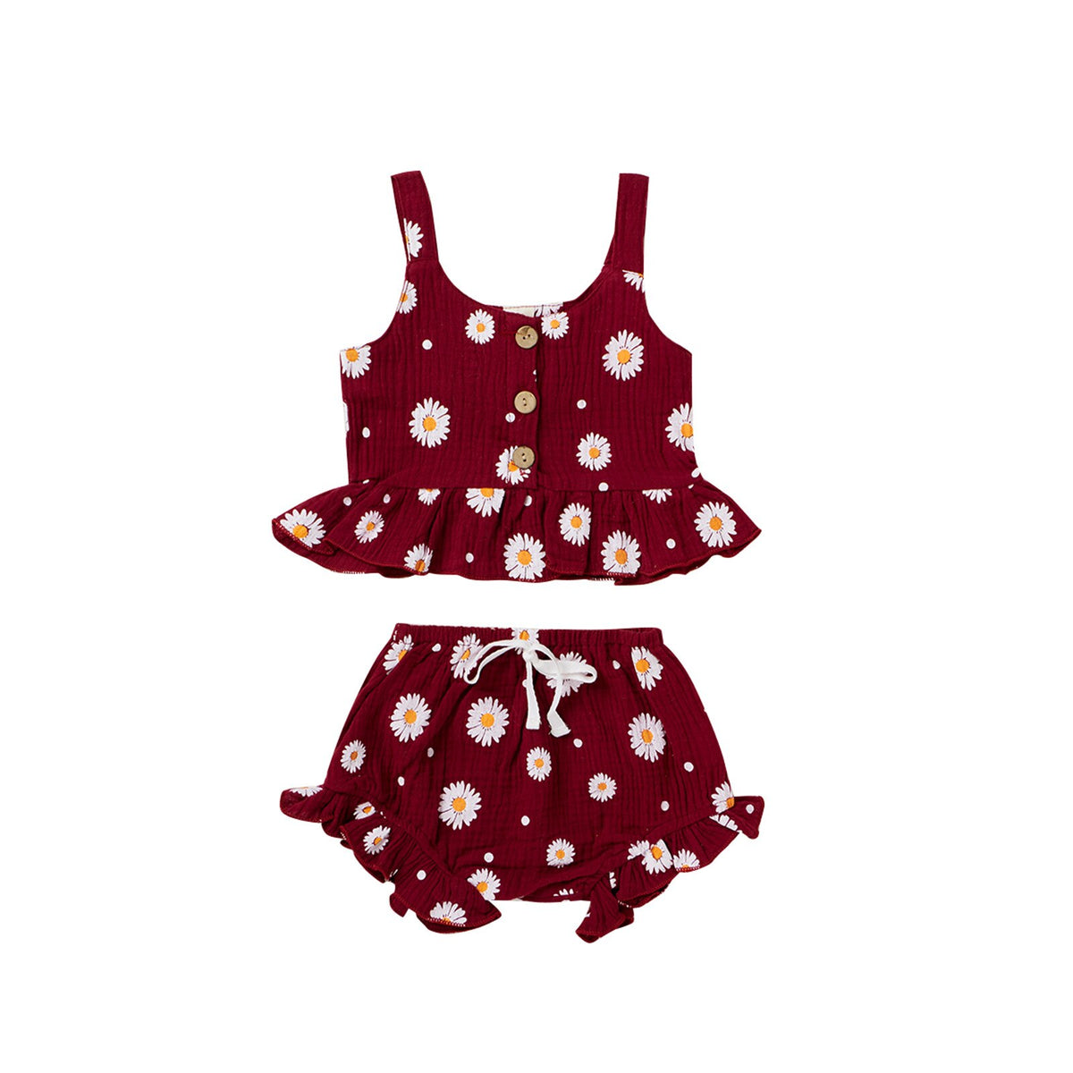 Peplum Daisy Set | Red