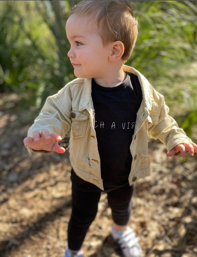 Distressed Denim Jacket | Sand