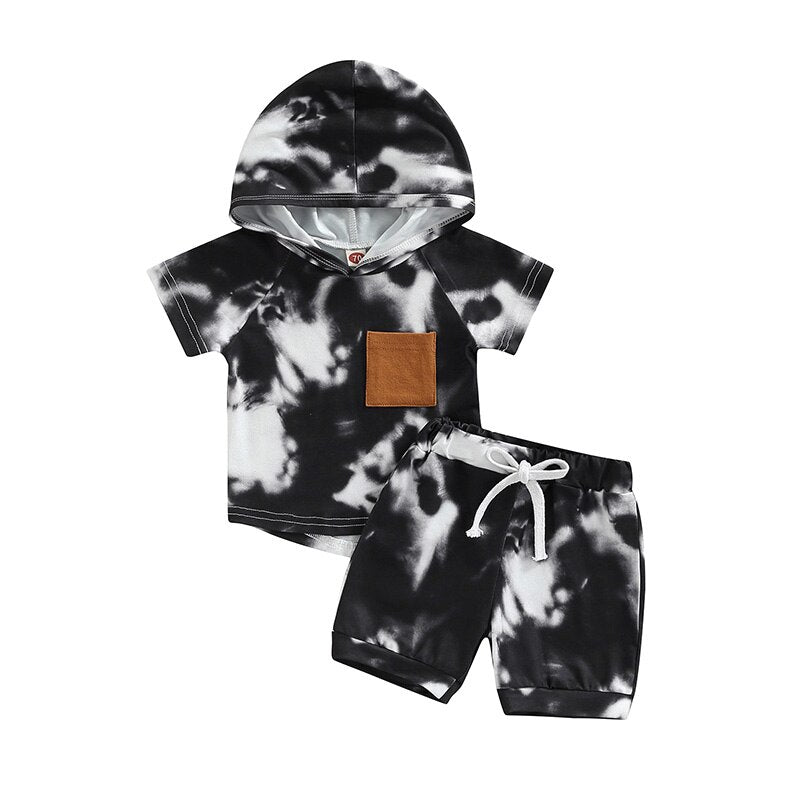 Long Back Tie Dye Set | Black