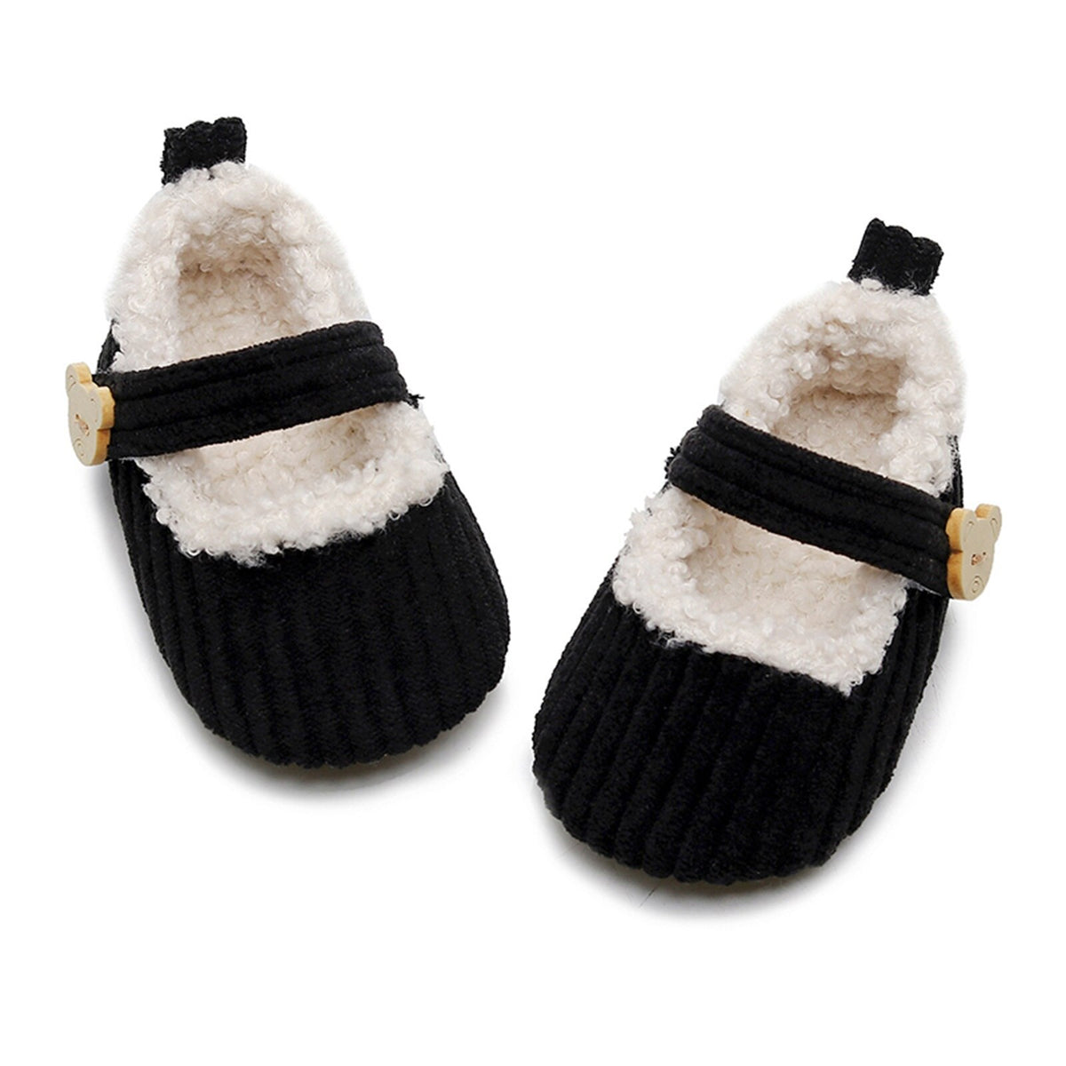 Fluffy Teddy Slippers | Black