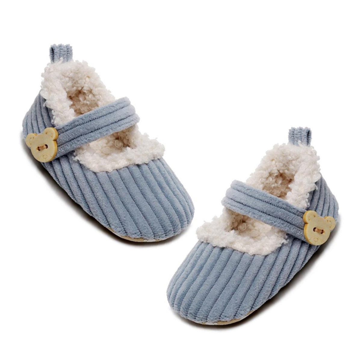 Fluffy Teddy Slippers | Blue