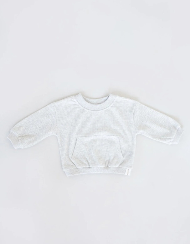 All Fenix - Mini Waffle Crew Jumper (White Marle)