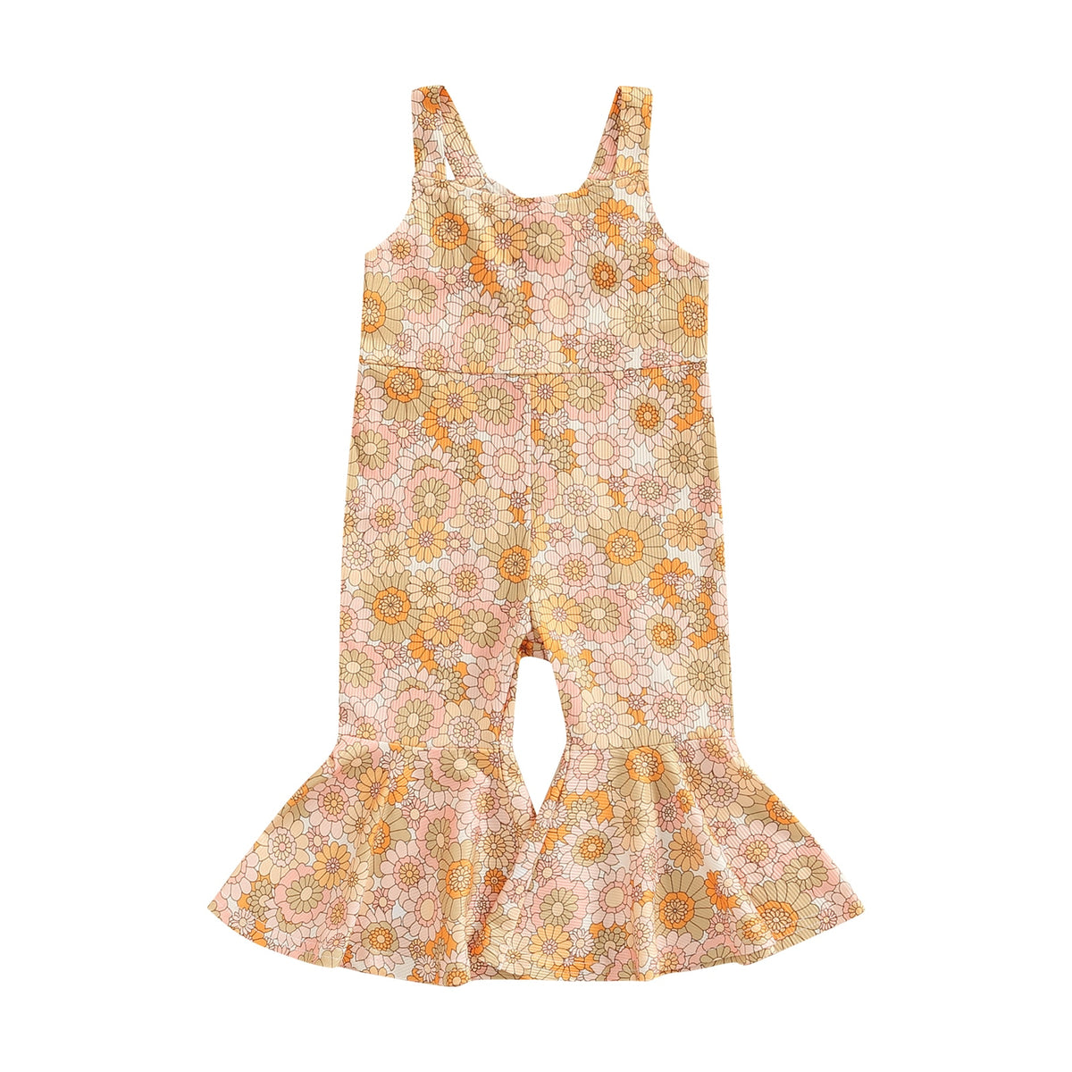 Retro Flowers Flare Jumpsuit