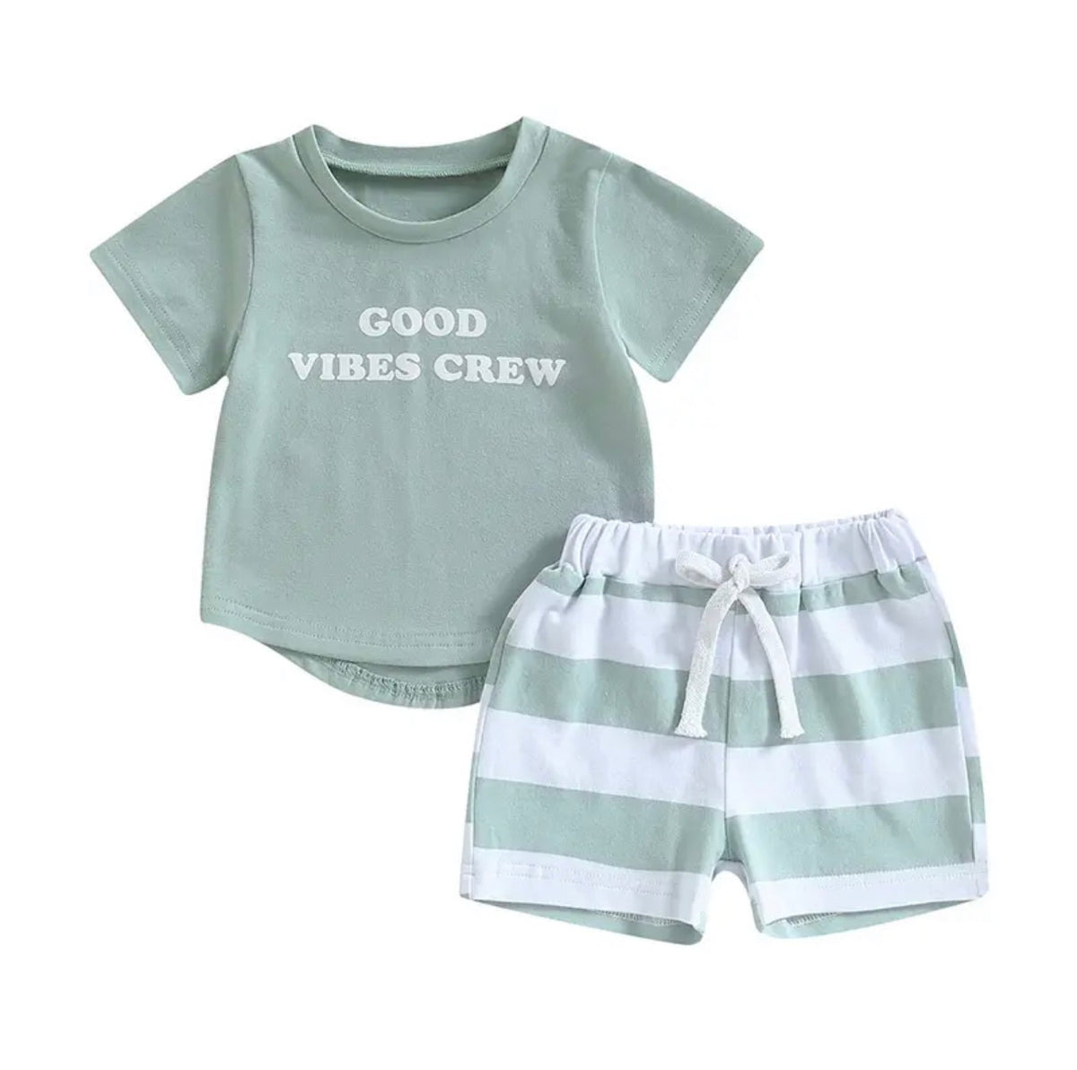 Good Vibes Crew Set | Sage