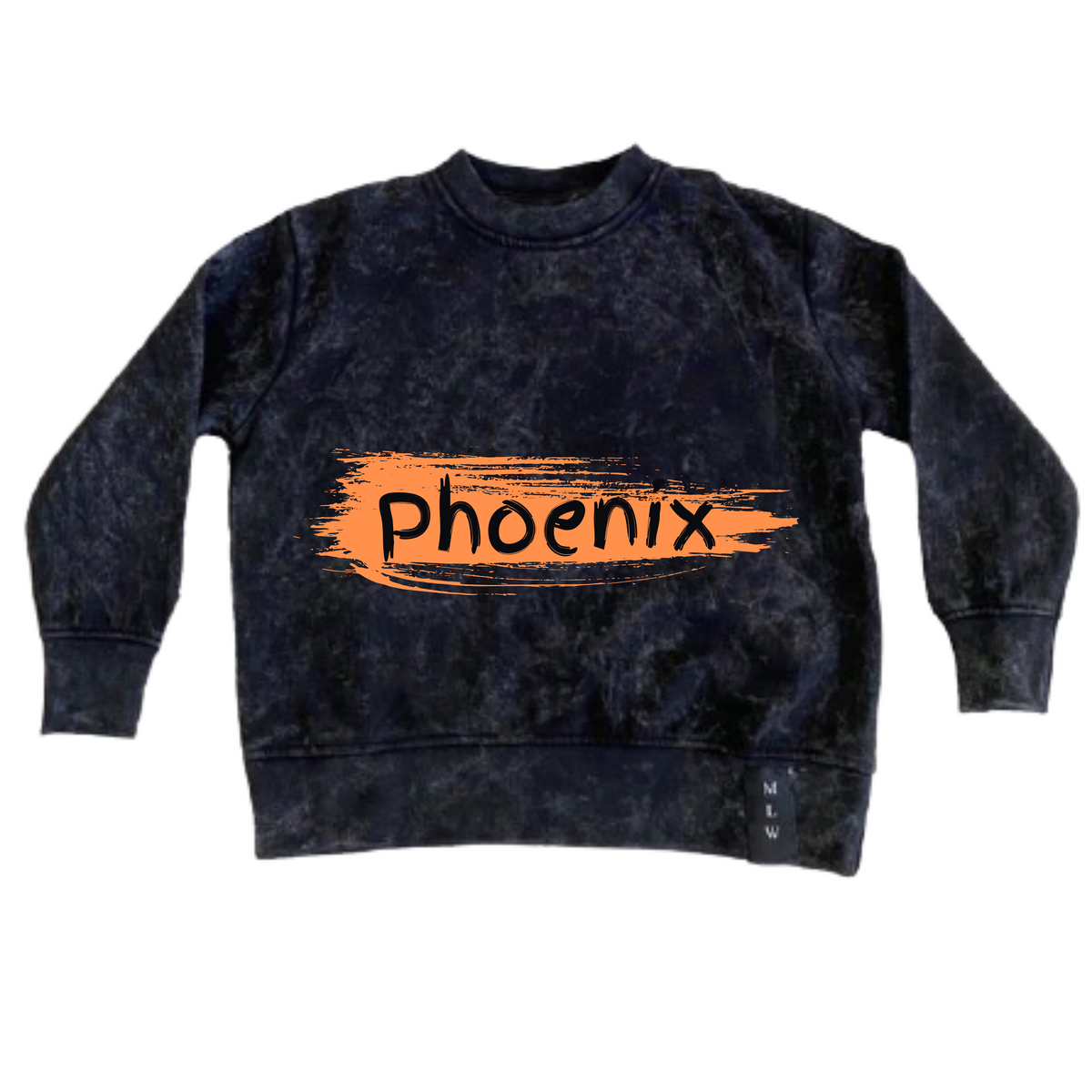 MLW By Design - Personalised Paint Stripe Stonewash Jumper | Orange