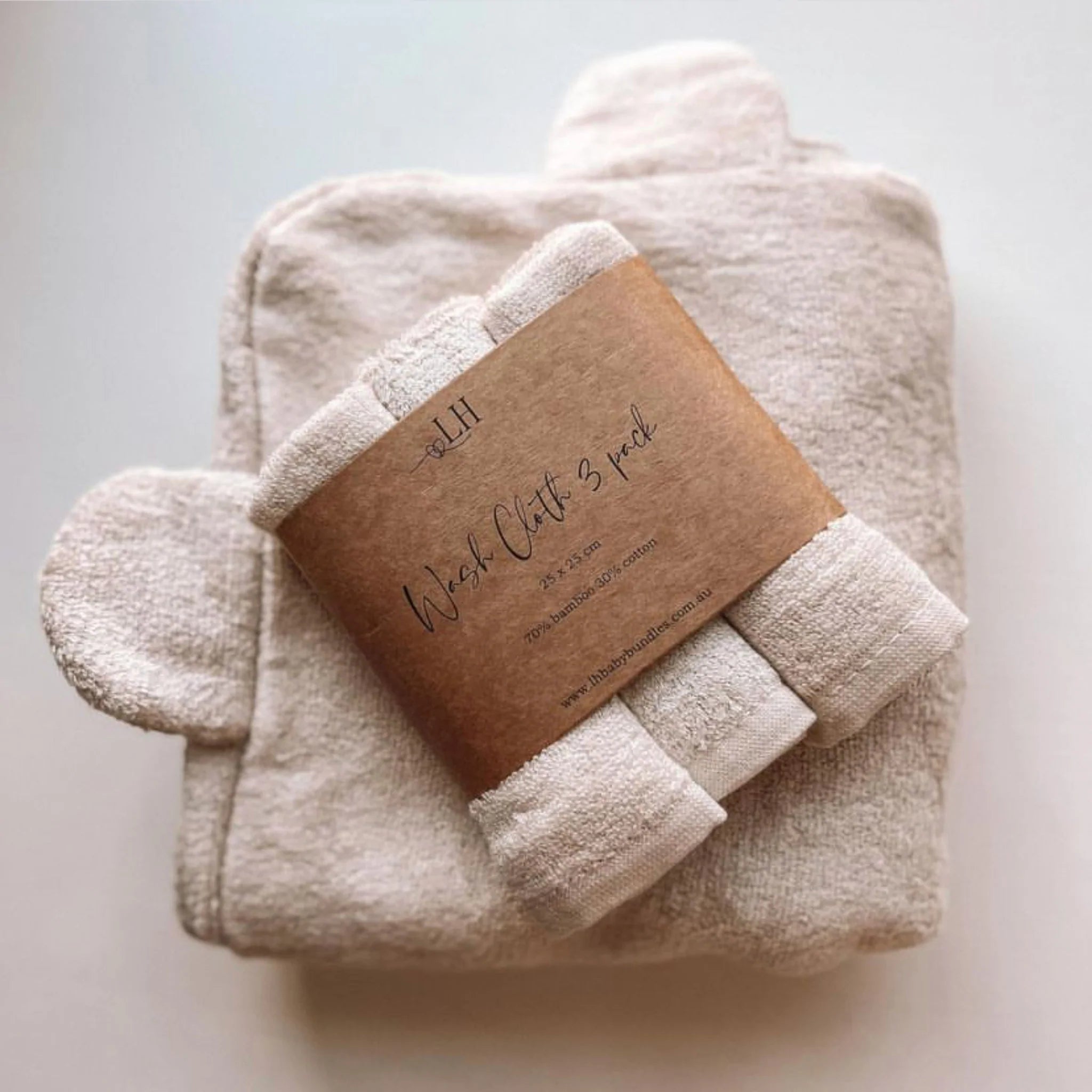 Lilla Hjartat Hooded Towel Wash Cloth Set Wheat My Little Wardrobe